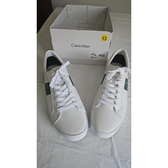 Calvin Klein Roydan Men’s White Green Casual Sneakers Size 13 New in Box